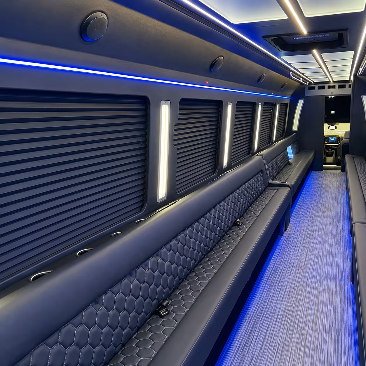 vista party bus rental interior